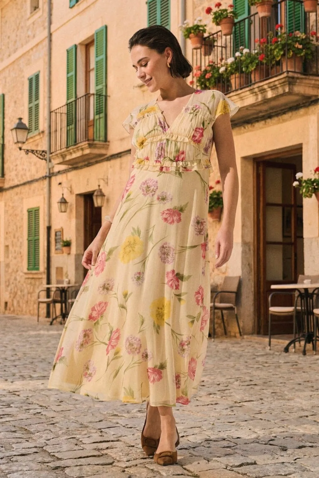Onlvalda S/S Long Frill Dress