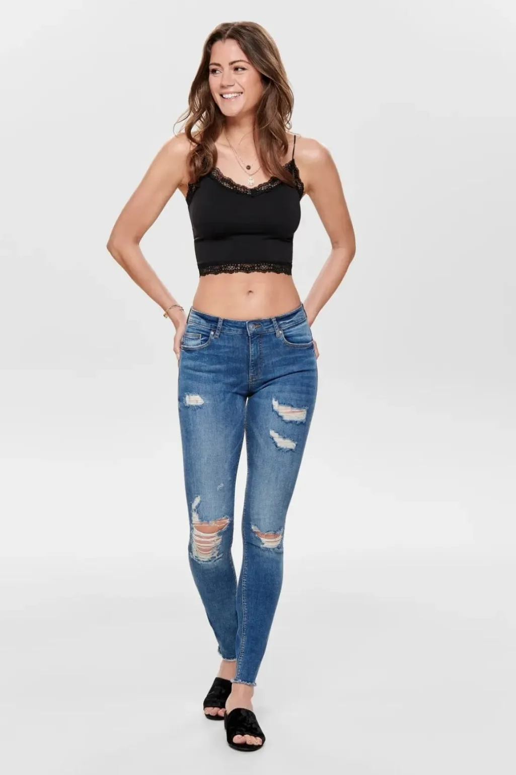 Onlvicky Lace Seamless Cropped Top