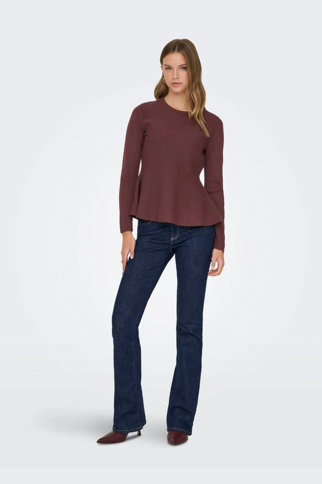 Onlvilda Ls Peplum O-Neck Knt