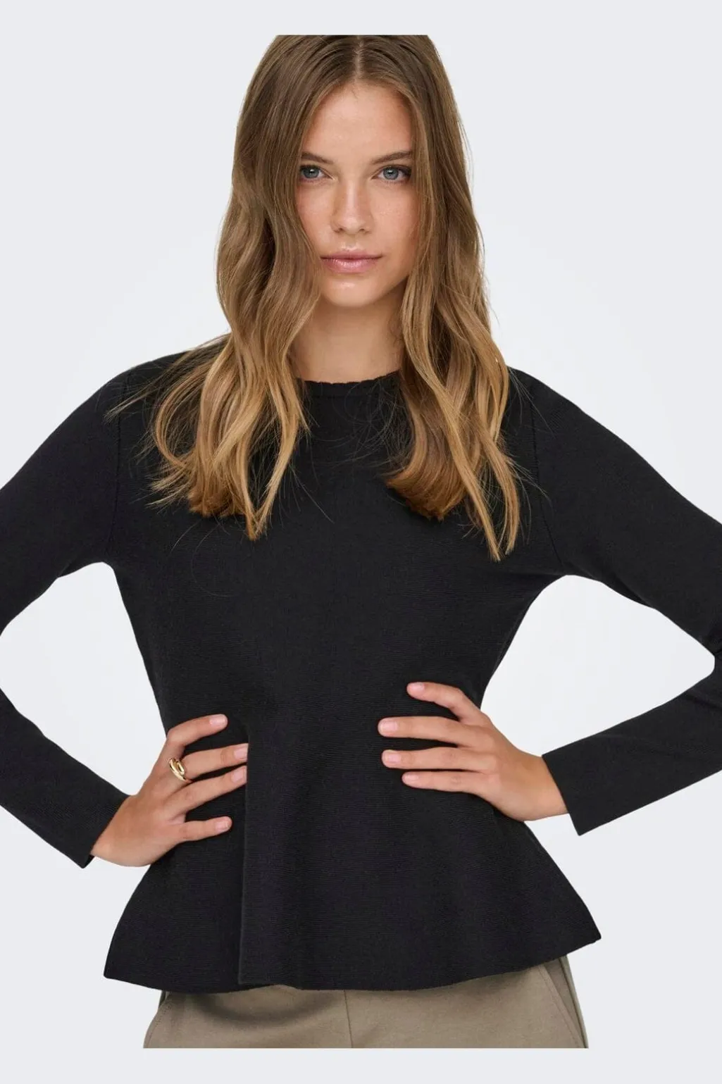 Onlvilda Ls Peplum O-Neck Knt