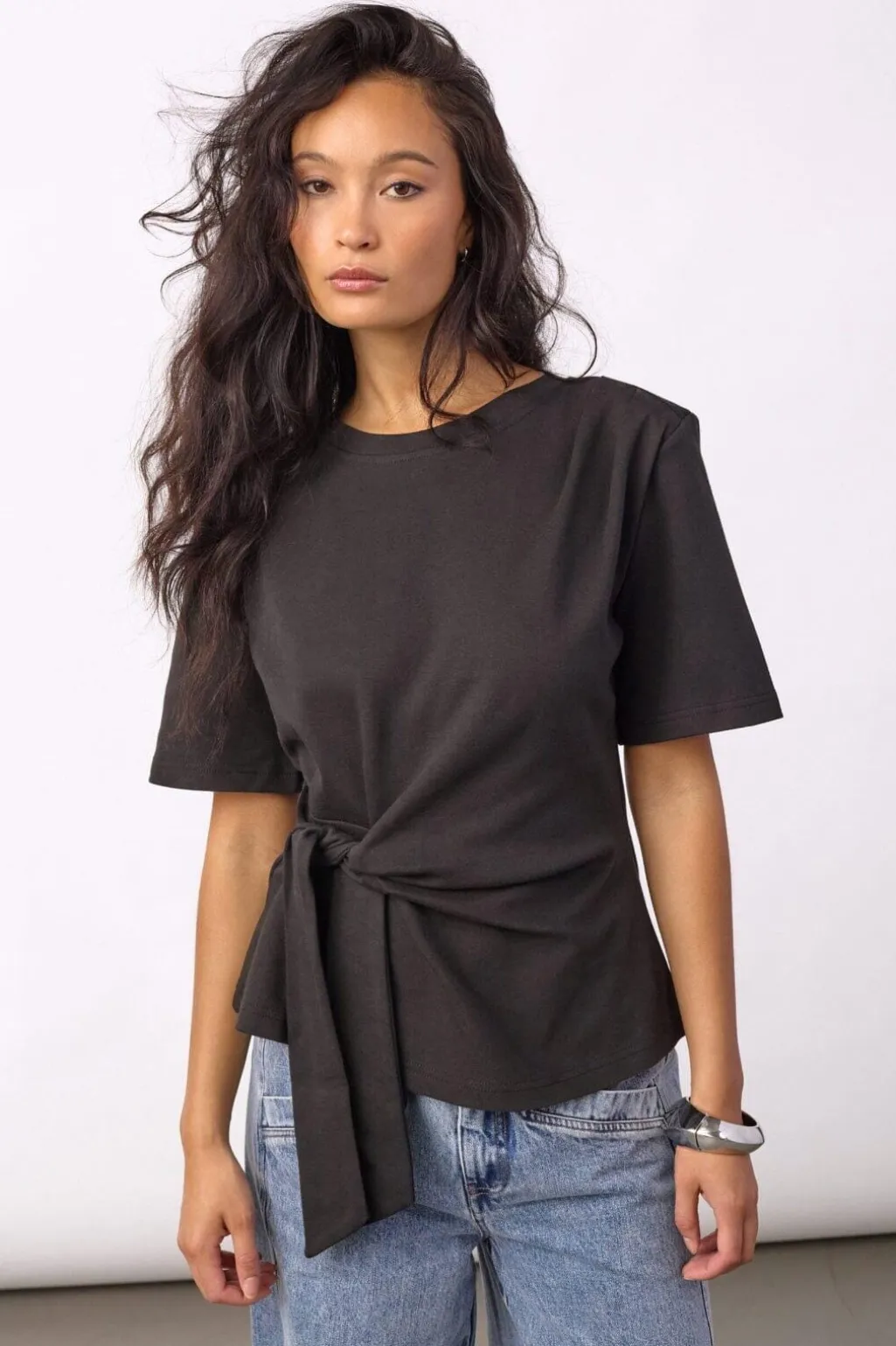 Orianecc Pleat Tie Tee 500096