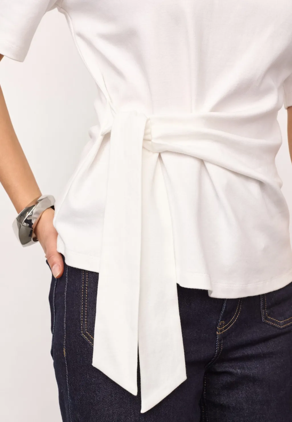 Orianecc Pleat Tie Tee 500096