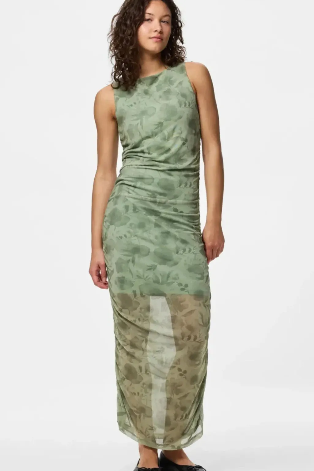 Pcally Sl Boatneck Ankle Dress