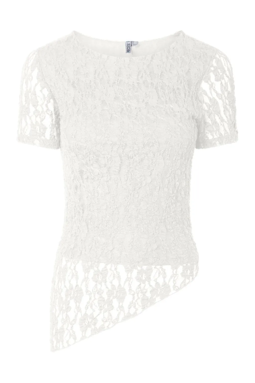 Pcariana Ss Asymmetric Lace Top