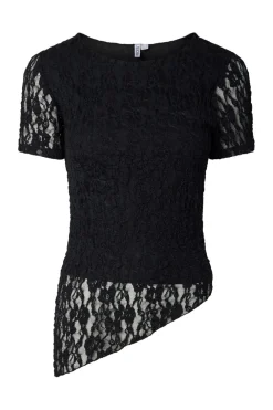 Pcariana Ss Asymmetric Lace Top