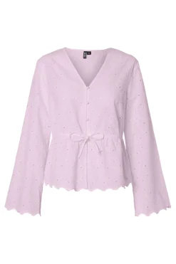 Pcarmorine Ls Embroderi Top