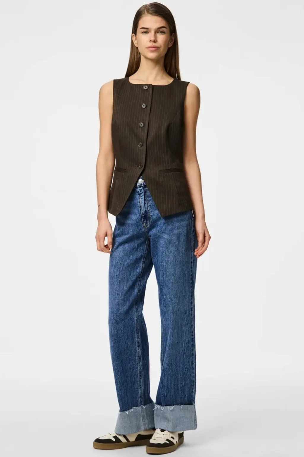 Pcfalka Sl Pinstriped Vest Fsy