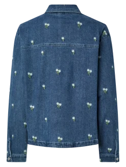 Pcflora Ls Denim Emb Shirt