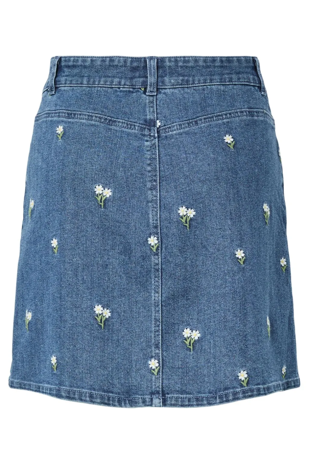 Pcflora Short Denim Emb Skirt