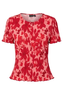 Pcflora Ss O-Neck Top Msa