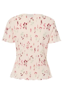 Pcflora Ss O-Neck Top Msa