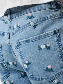 Pcflora Straight Emb Jeans