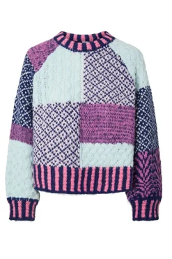 Pcfusion Ls O-Neck Colorblock Knit