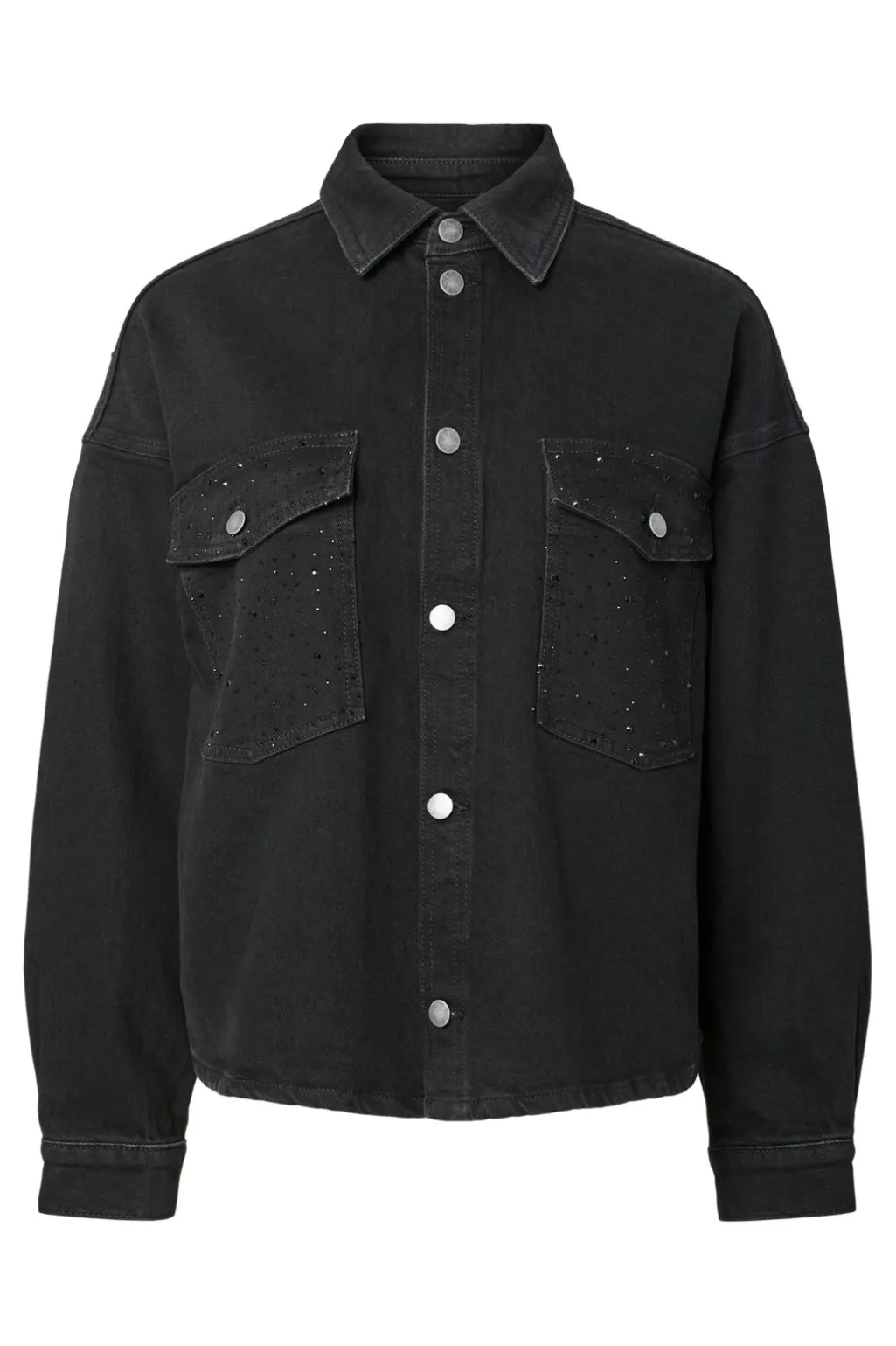 Pcgabi Ls Rhinestone Denim Shirt