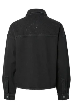 Pcgabi Ls Rhinestone Denim Shirt