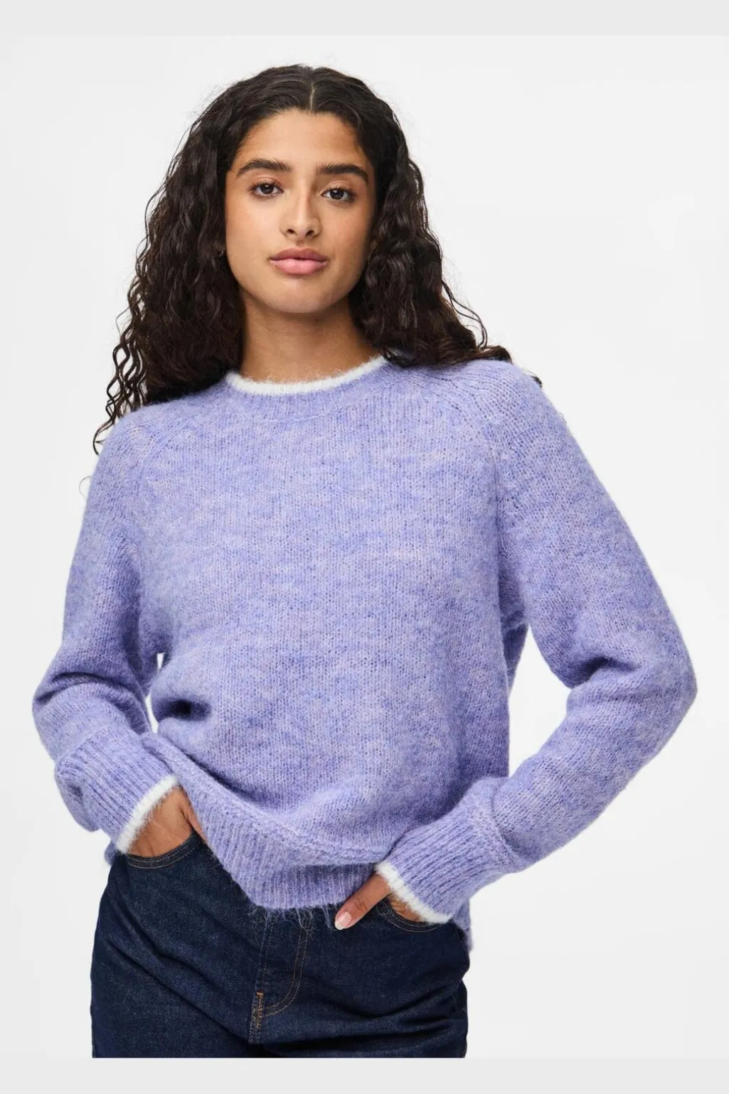 Pcivy Ls O-Neck Contrast Knit