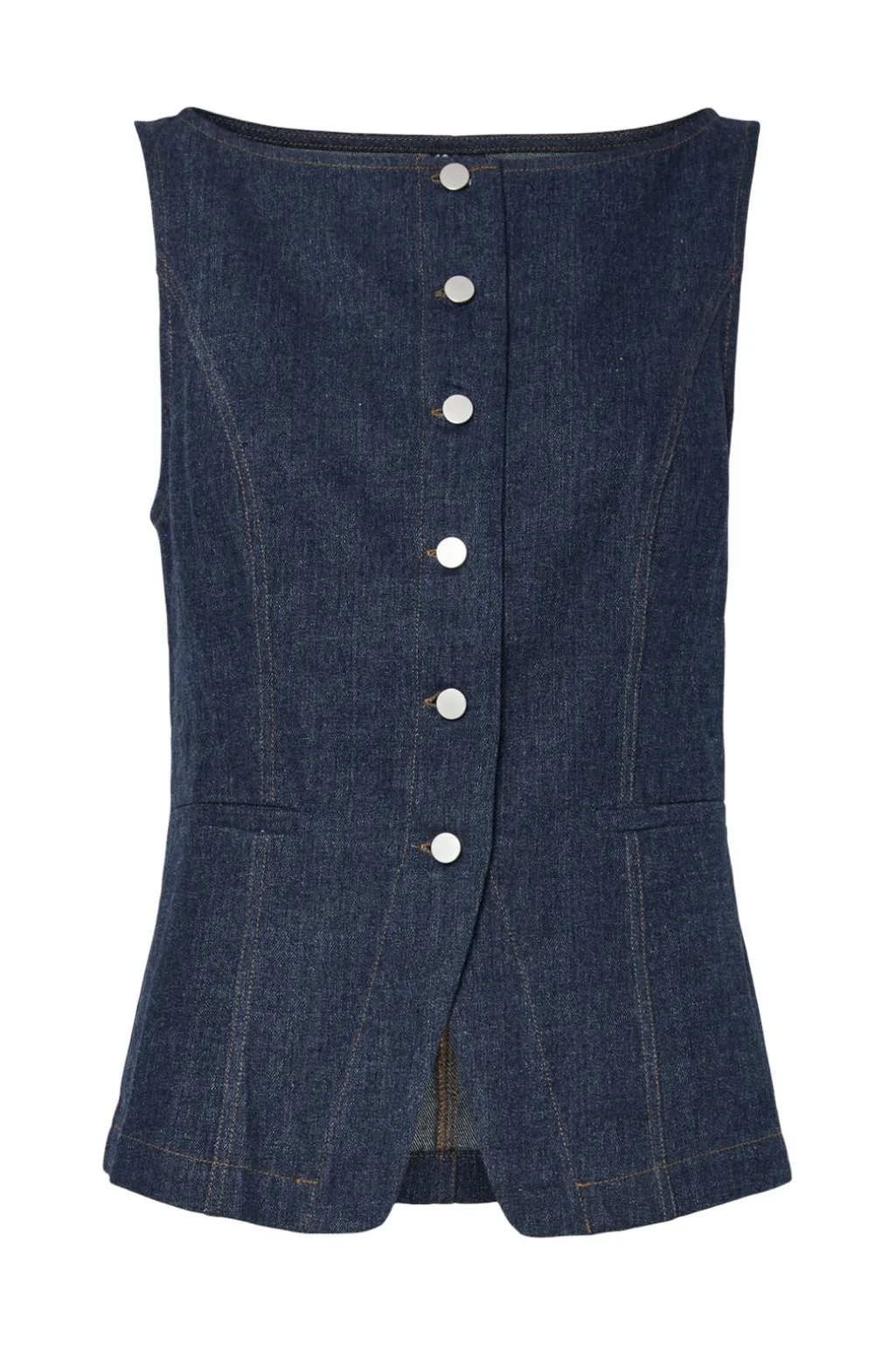 Pcjabia Sl Boatneck Denim Vest 17160755