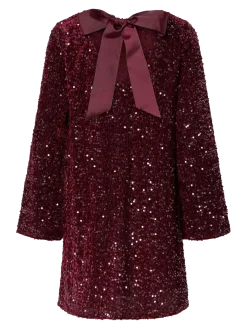 Pckam Ls Deep Back Bow Dress
