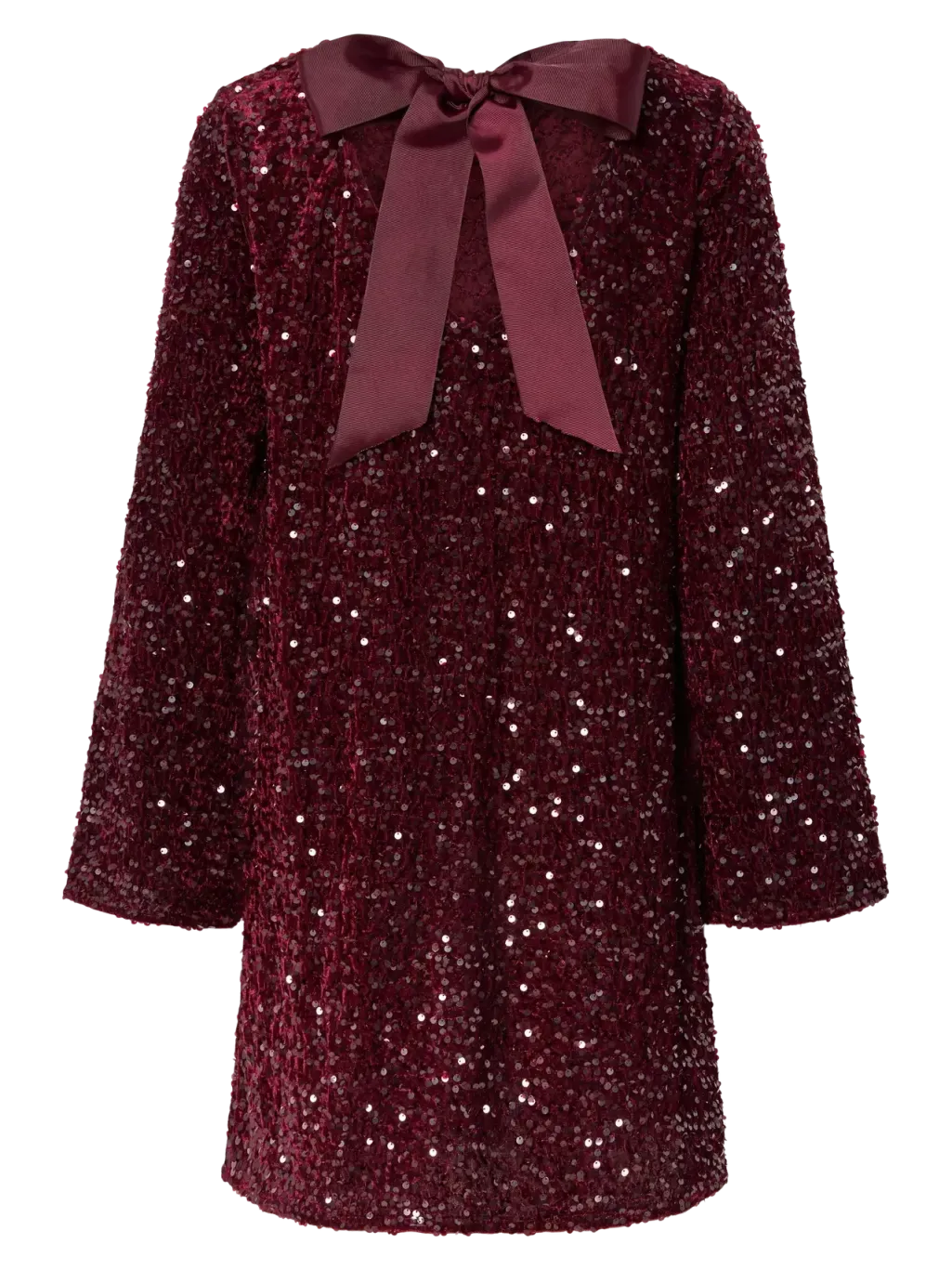 Pckam Ls Deep Back Bow Dress