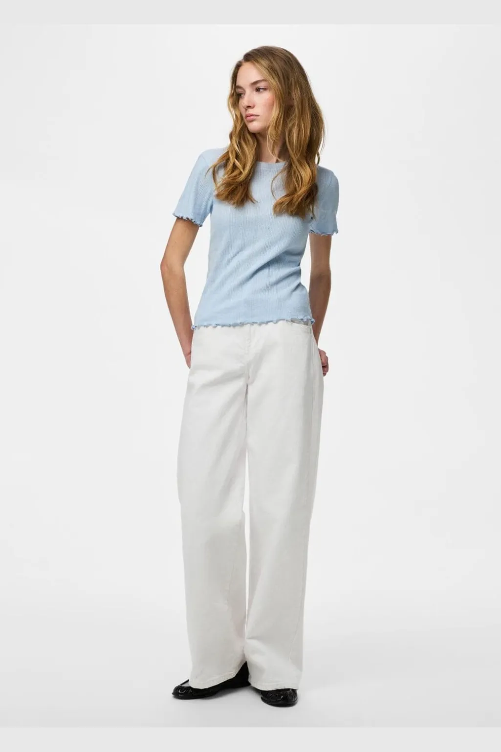 Pcmarie Ss O-Neck Poin Top