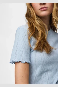Pcmarie Ss O-Neck Poin Top