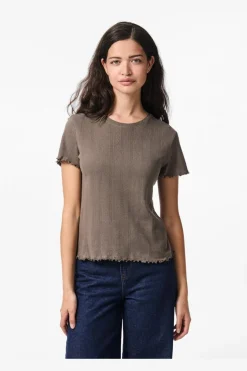 Pcmarie Ss O-Neck Poin Top