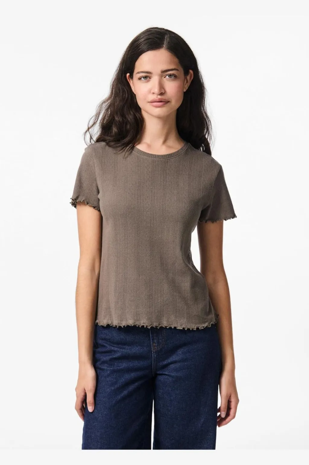 Pcmarie Ss O-Neck Poin Top