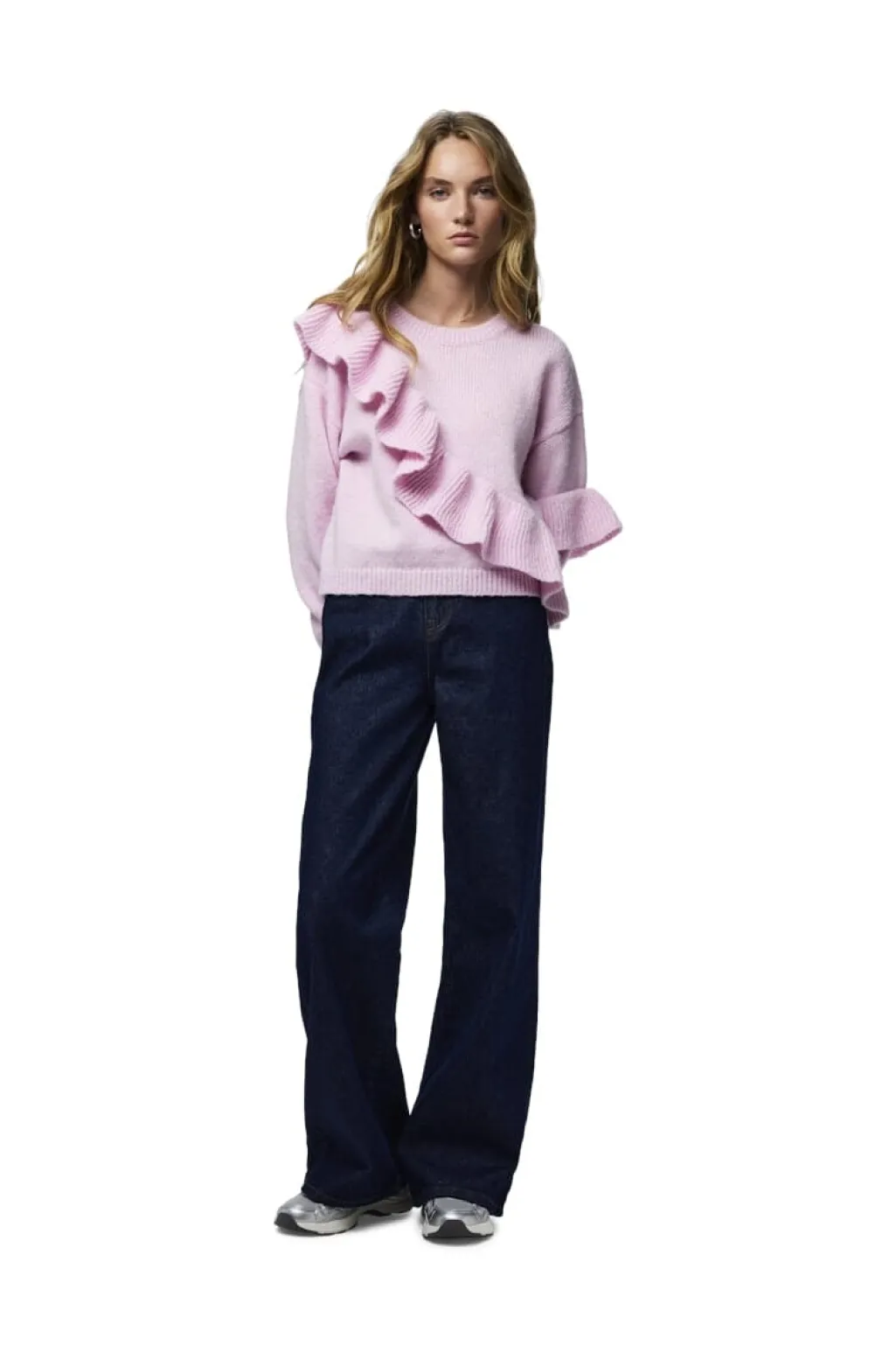 Pcnor Ls O-Neck Knit Frill Pullover