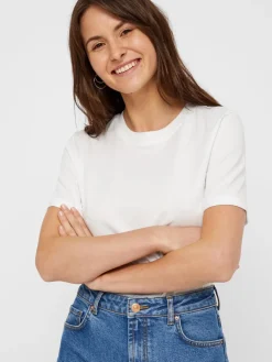 PcRia SS Fold Up Solid Tee