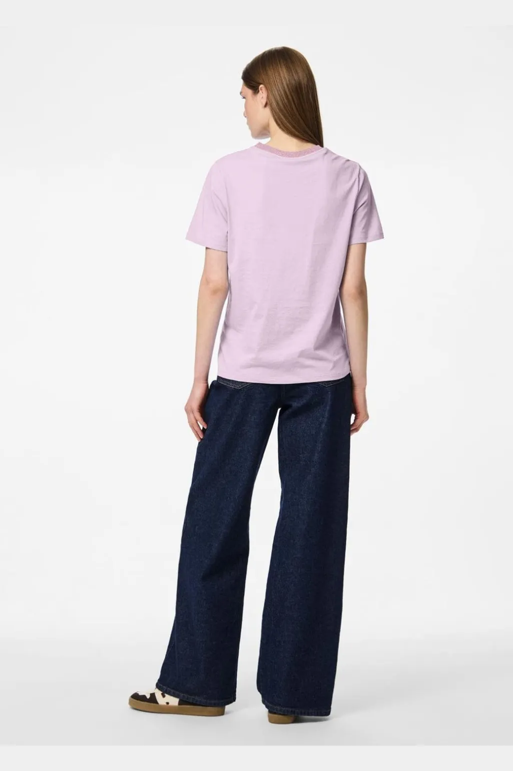 Pcria Ss Lurex Neck Tee