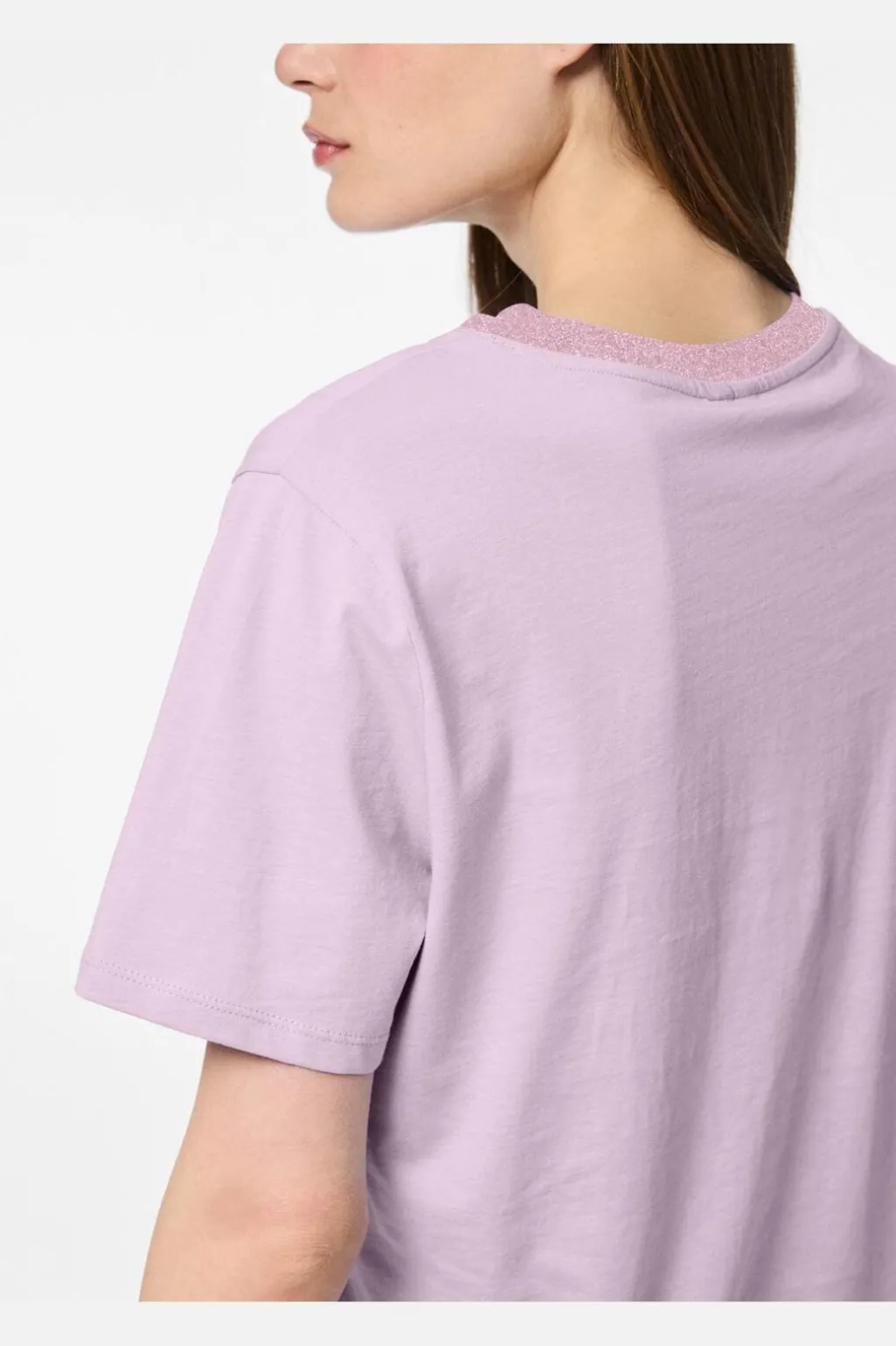 Pcria Ss Lurex Neck Tee