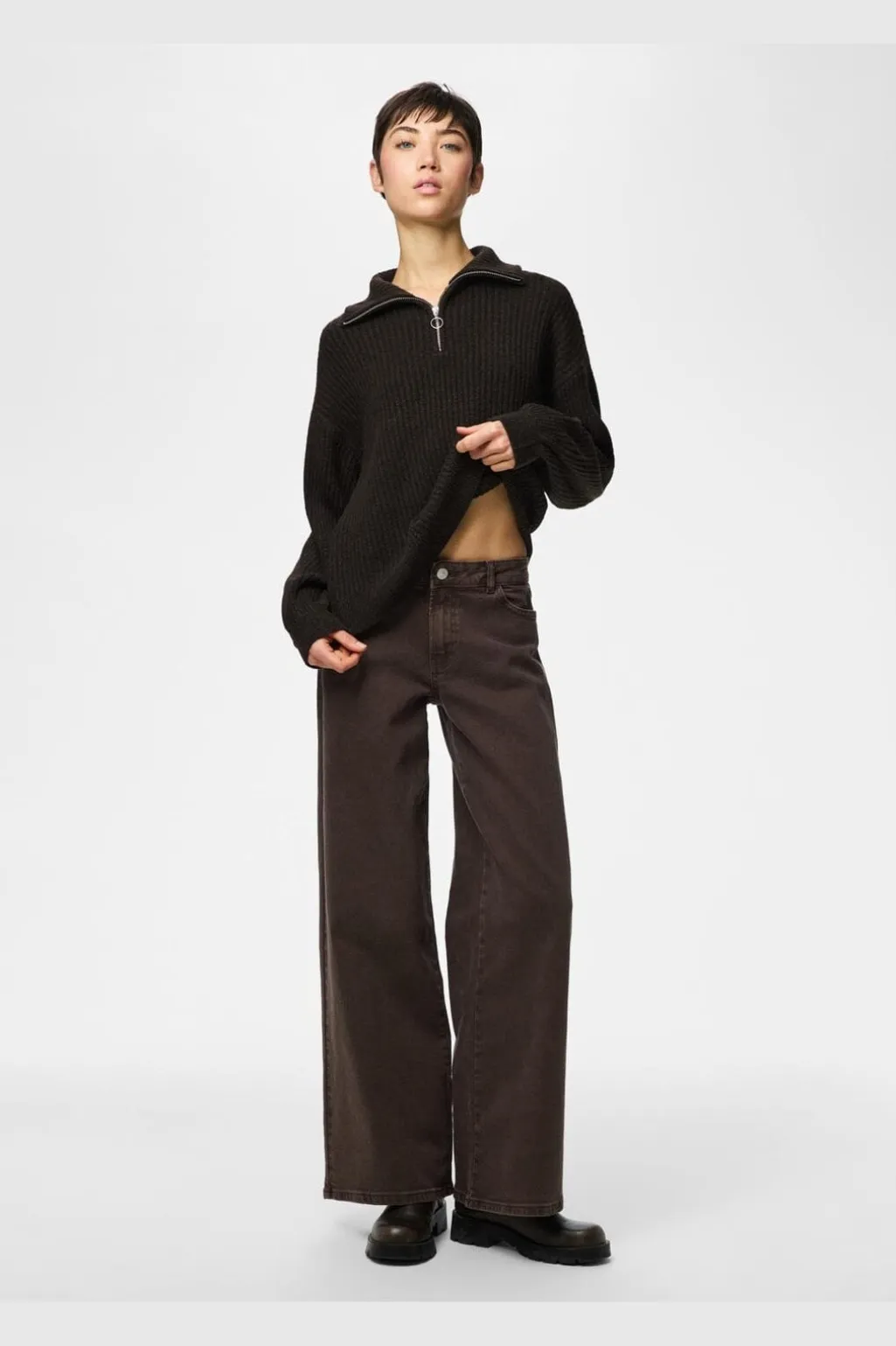 Pcsilly Ls Half Zip Knit