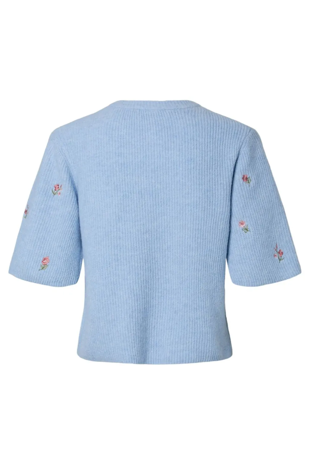 Pcsilly Ss O-Neck Emb Knit Cardigan