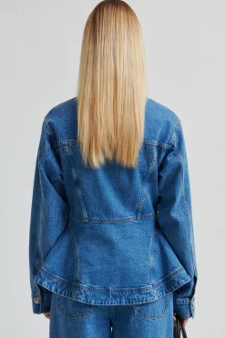 Sfbelton Peplum Denim Jacket 60444