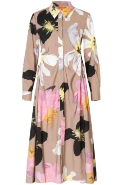 Sg2070 Light Fluid Ecovero, Waist Gather Shirt Midi Dresssg-pf25-d146-2070