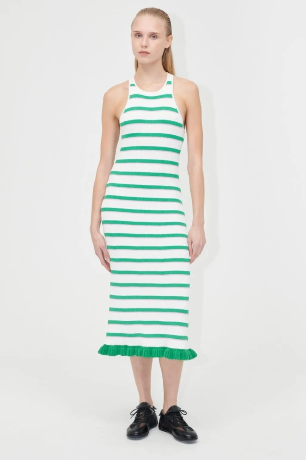 Sg2383 Lightweight Knit, Ruffle Tank Dresssg-pf25-d147-2383