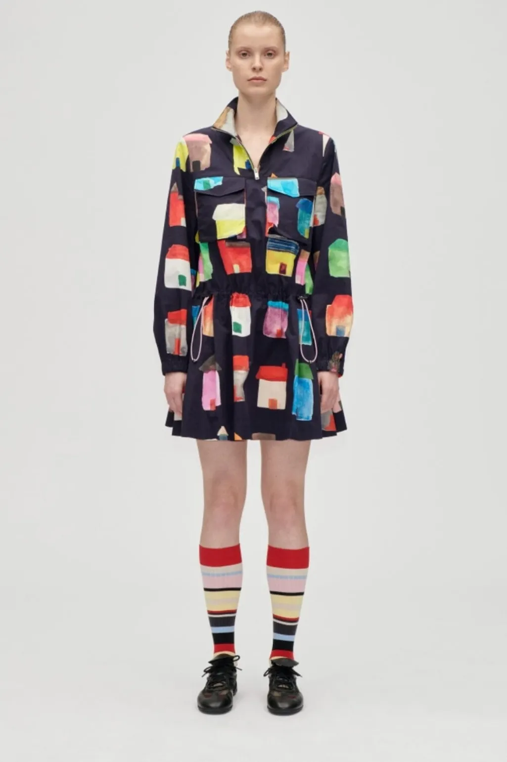 Sg2340 Midweight Cotton, Pullover Parka Dresssg-aw25-d174-2340