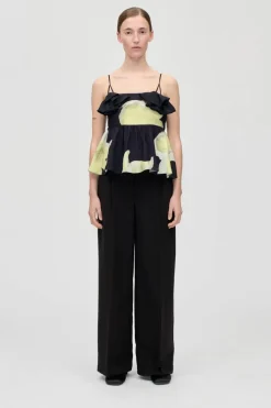 Sg2450 Printed Viscose, Floral Peplum Topsg-ps26-t139-2450