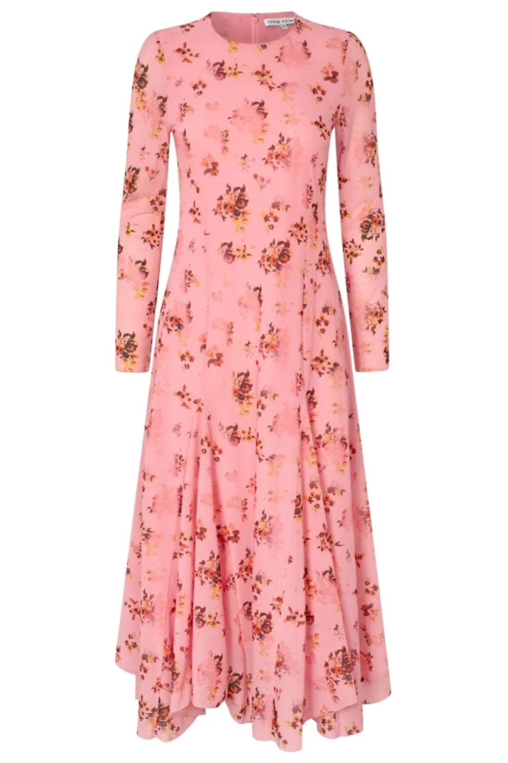 Sg2408 Sheer Ruffling Jersey, Long Sleeve Ruffling Midi Dresssg-aw25-d161-2408