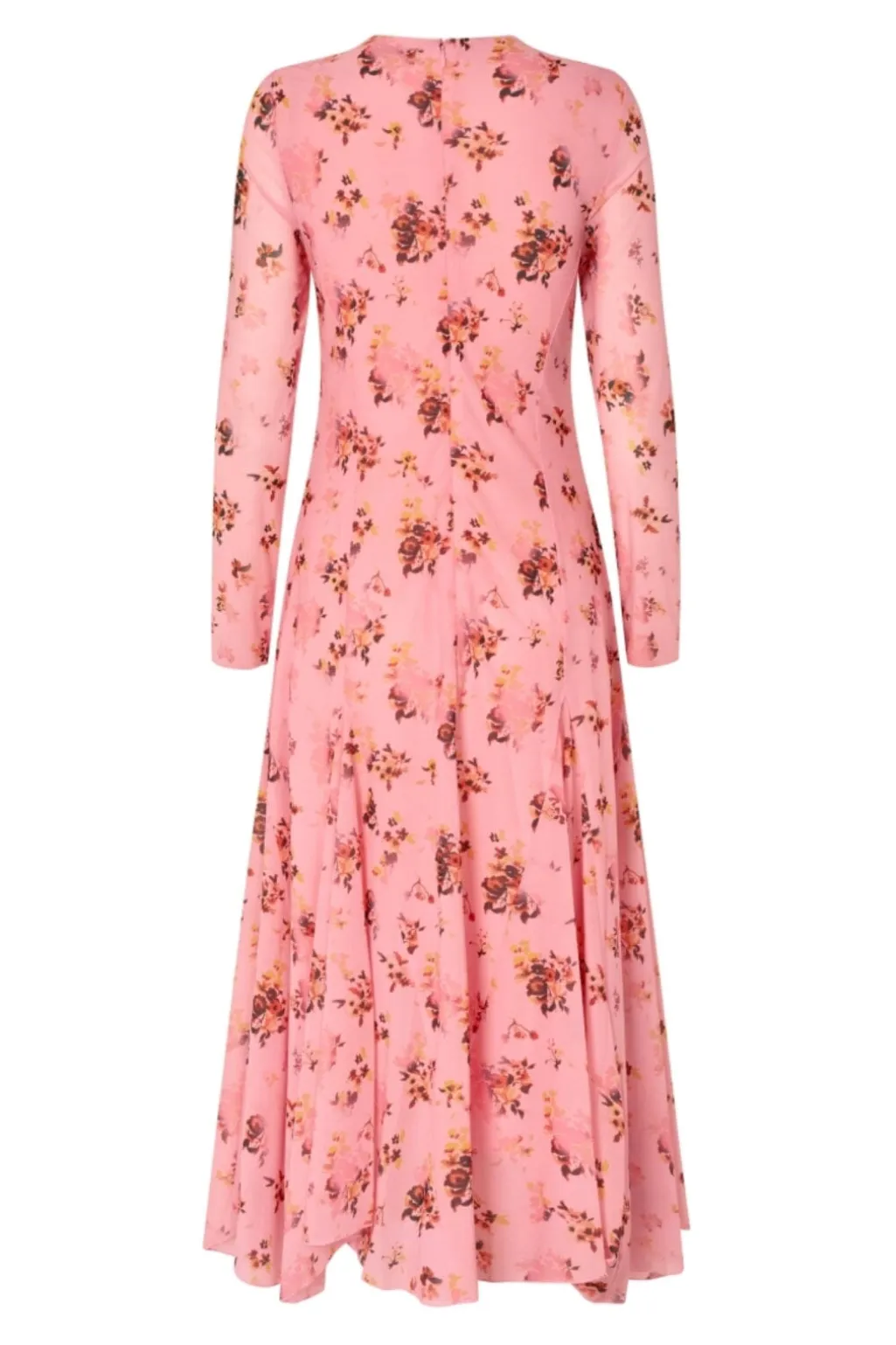 Sg2408 Sheer Ruffling Jersey, Long Sleeve Ruffling Midi Dresssg-aw25-d161-2408