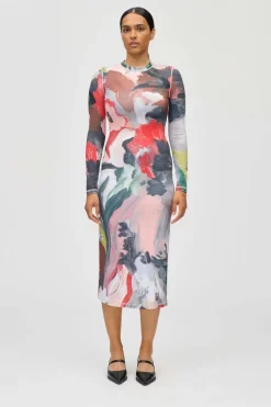 Sg2244 Stocking Jersey, Pullover Long Sleeve Midi Dresssg-ps26-d074-2244