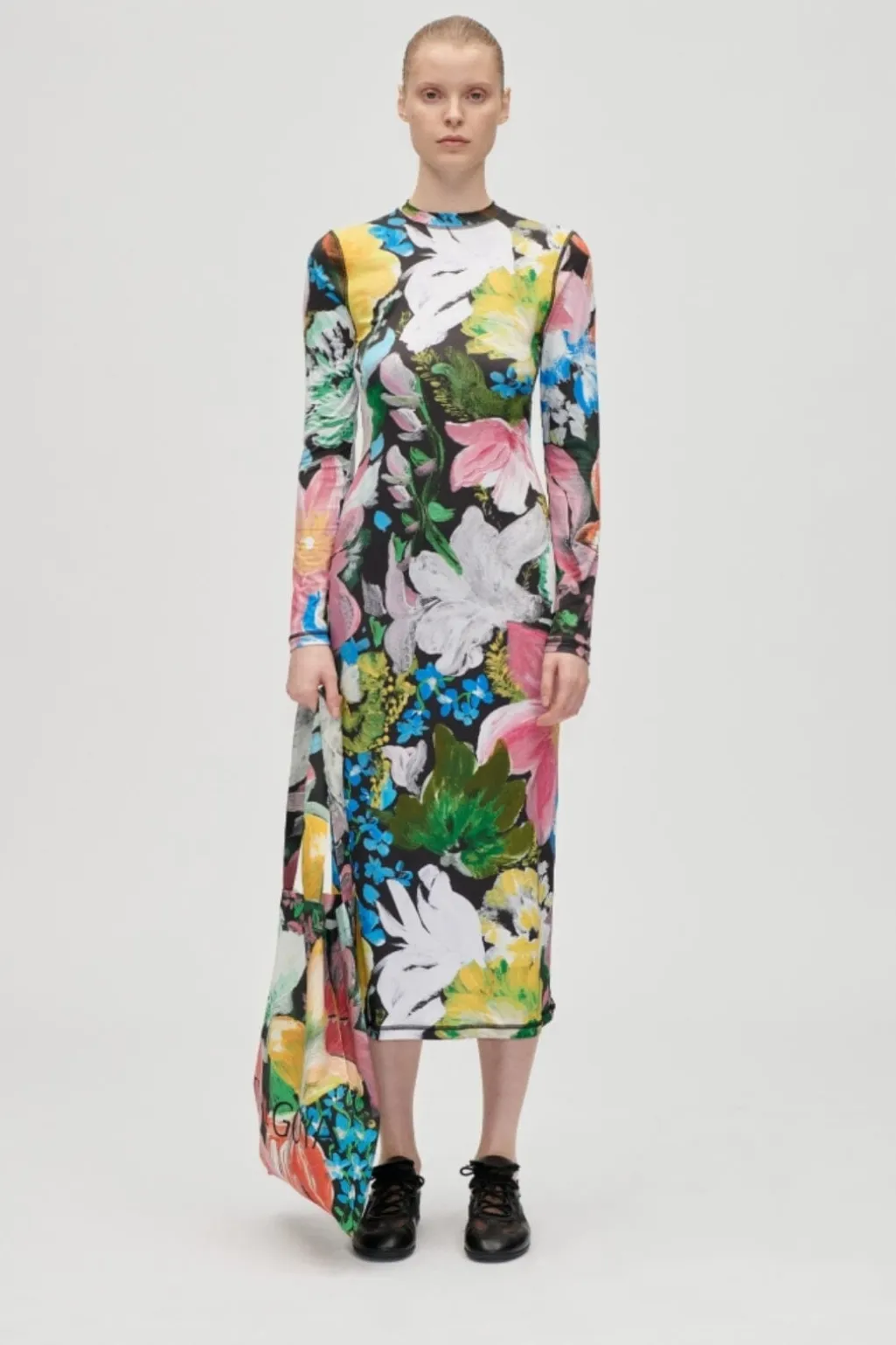 Sg2244 Stocking Jersey, Pullover Long Sleeve Midi Dresssg-aw25-d074-2244