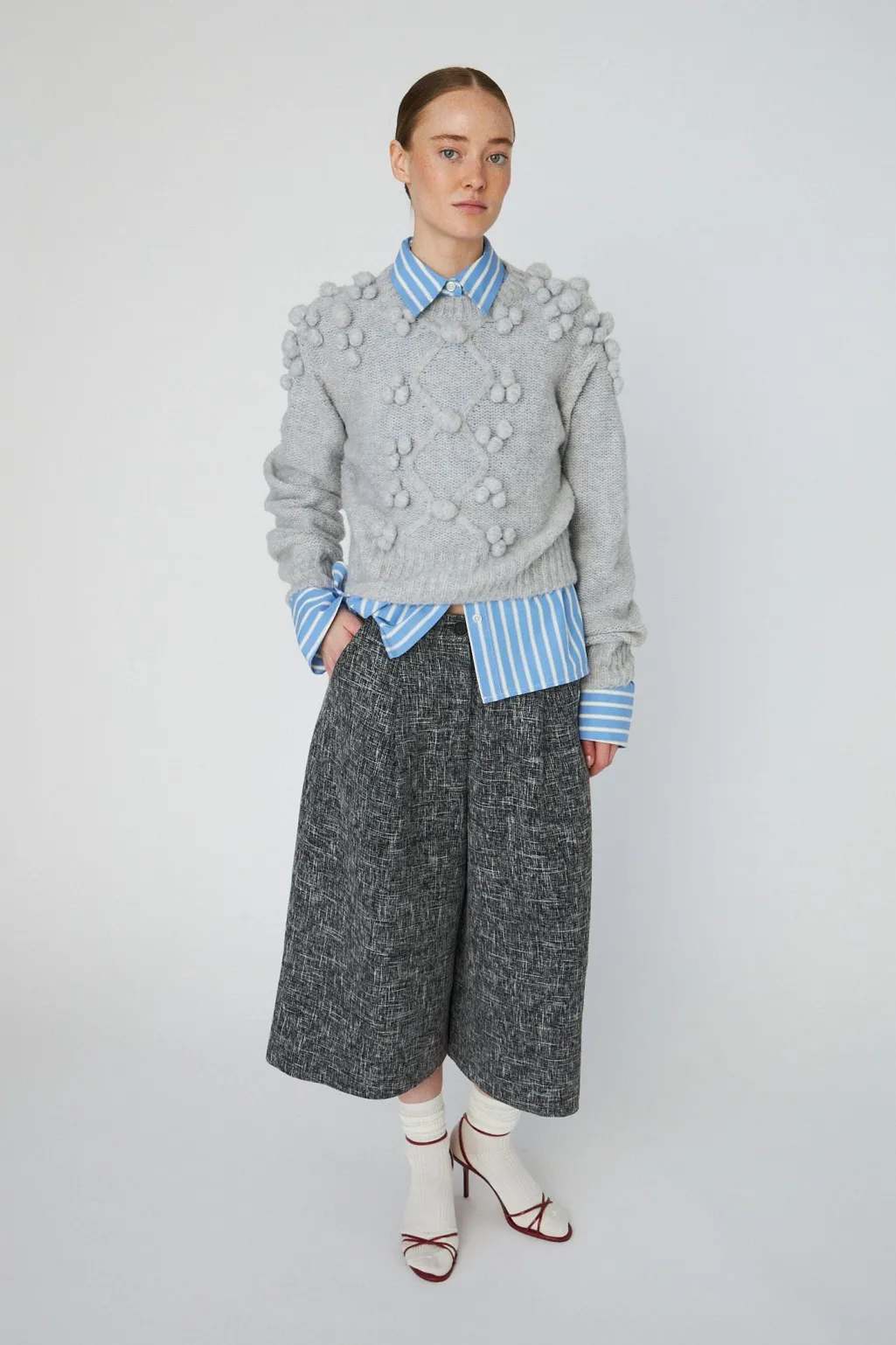 Sncable Knit With Bobblestw54-3294