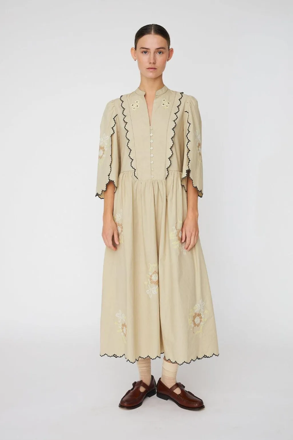 Snembroidered Loose Midi Dresses62-4485