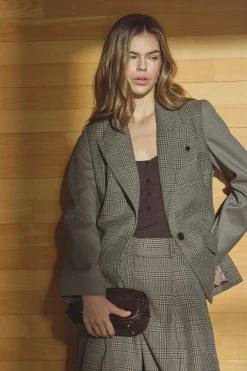 Veyacc Check Fitted Blazer 500144