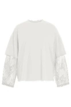 Viabia L/S Lace Sleeve T-Shirt