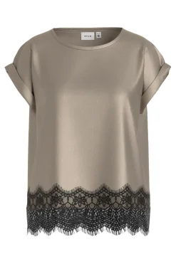 Viellette S/S Full Satin Lace Top