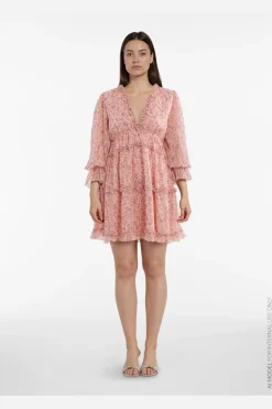 Vijasmine L/S V-Neck Short Dress/Dc/Ka