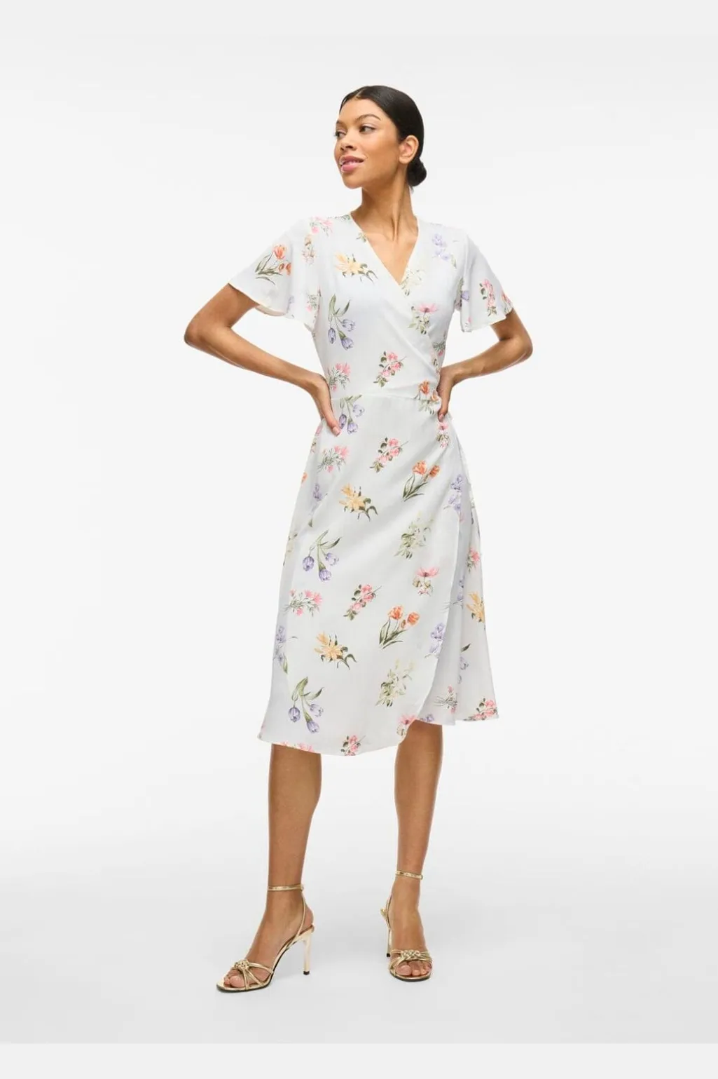 Vilovie S/S Wrap Midi Dress