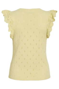 Vimarlea V-Neck S/L Flounce Knit Top